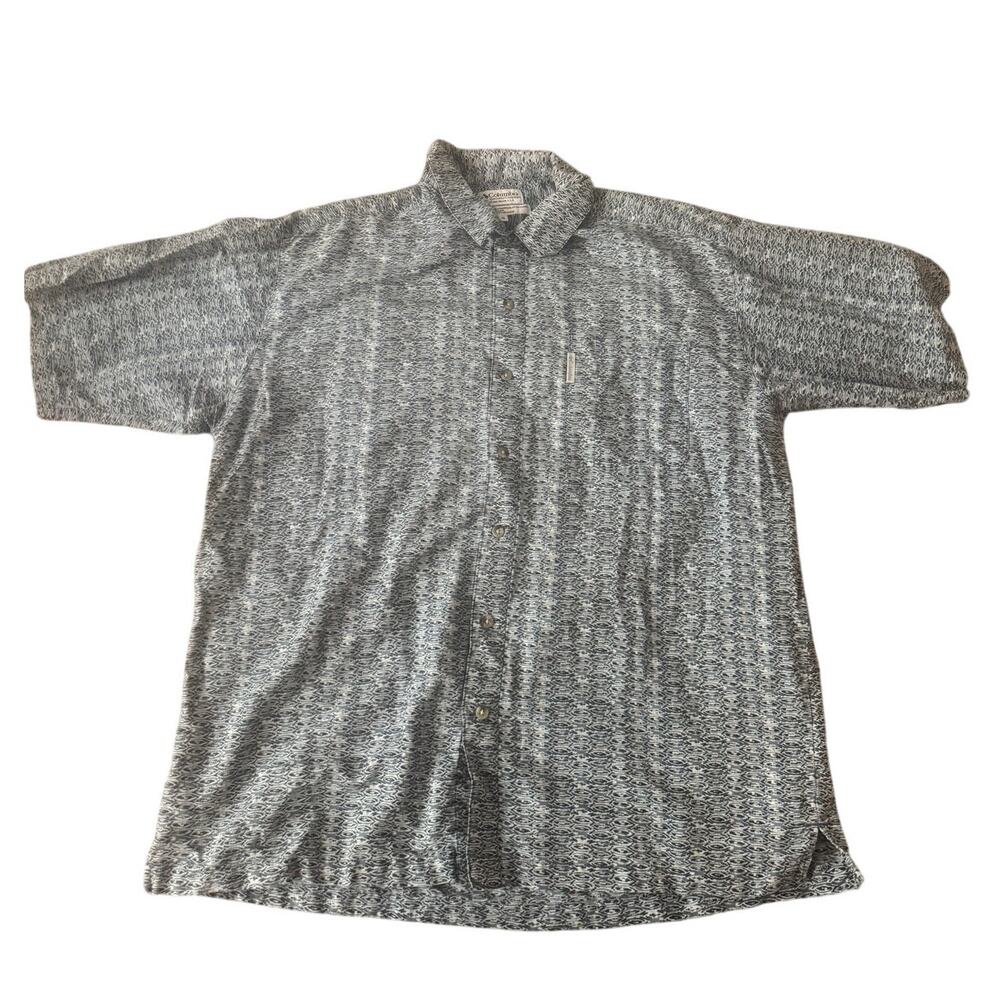 Columbia | 100% Cotton Blue Print Button Down Short Sleeve Shirt | Size XXL